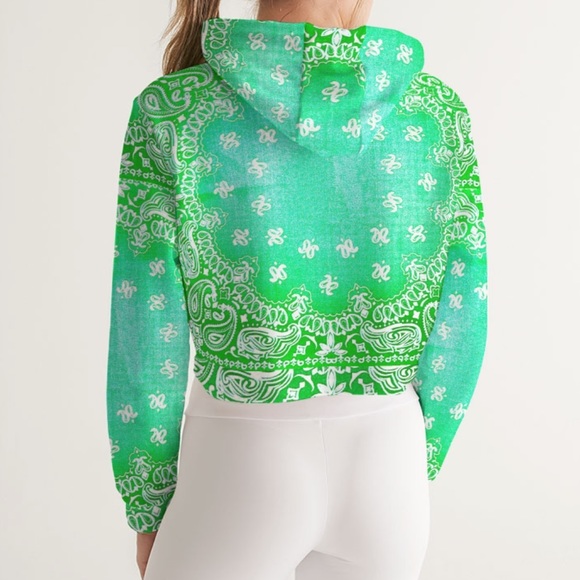 Bail Neon Green Women's Cropped Hoodie - Picture 6 of 16